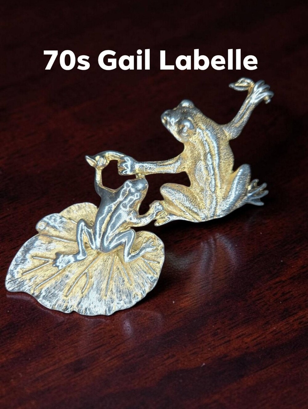 Hard-to-find 1970s-early 1980s Gail Labelle gold-toned Belt Buckle